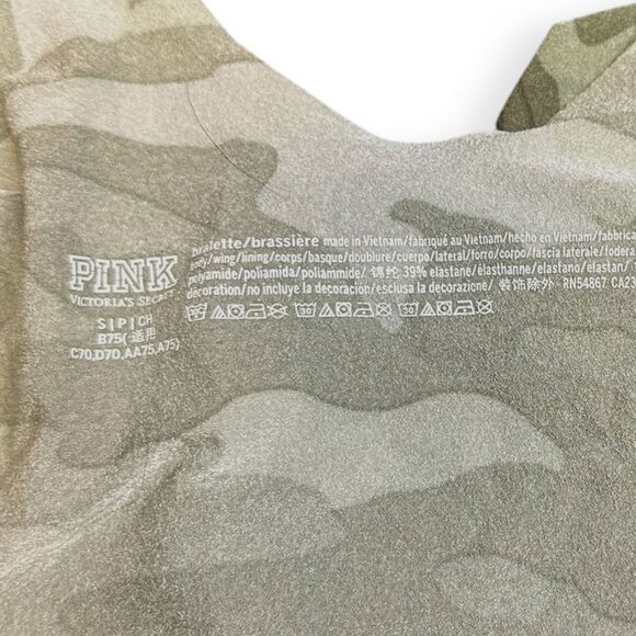 PINK VICTORIA’S SECRET Women’s Earthy Camo Print Stretch Bralette Size Small - Picture 4 of 5